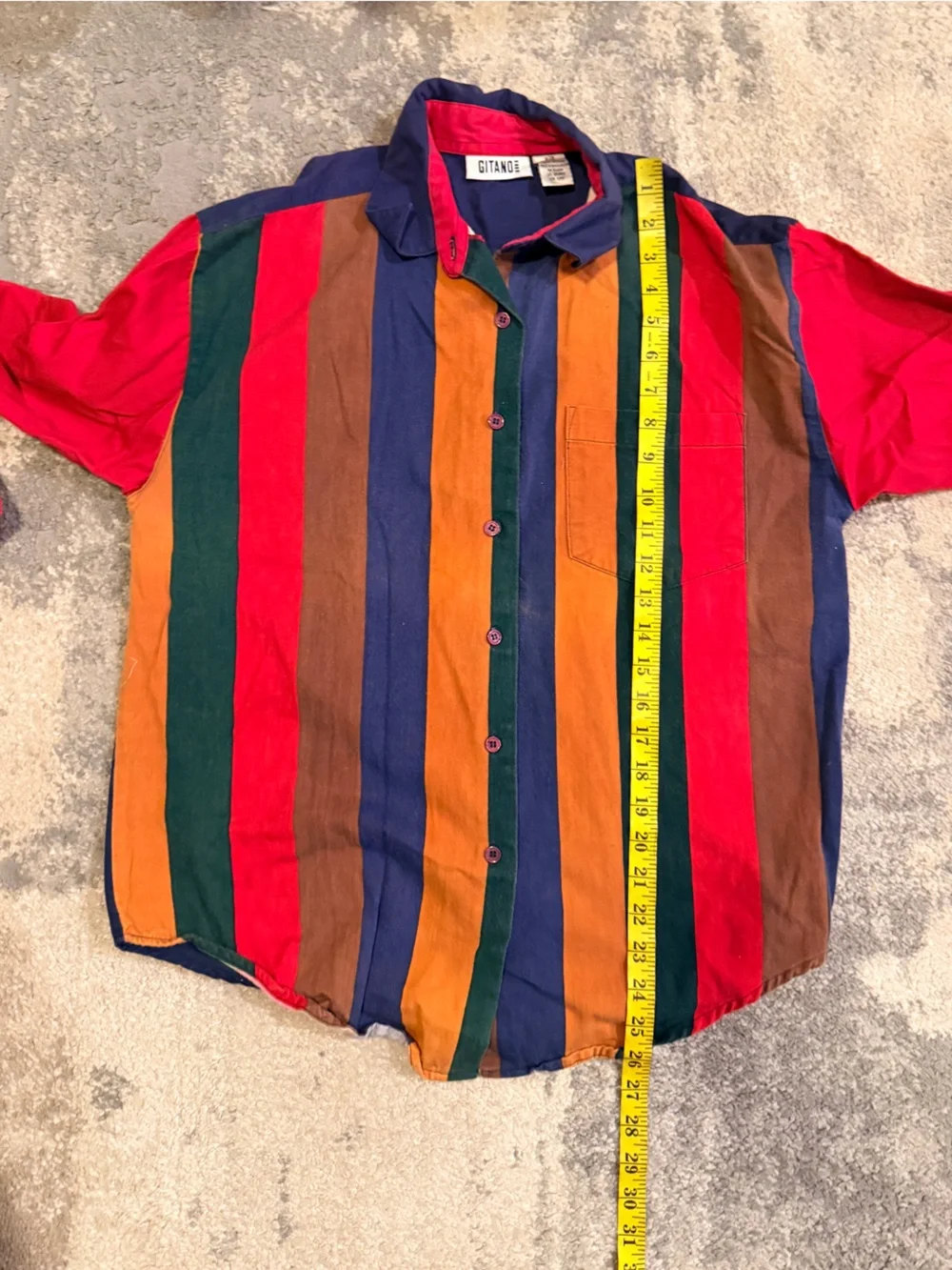 Gitano  Vintage Navy and Red Casual Shirt
